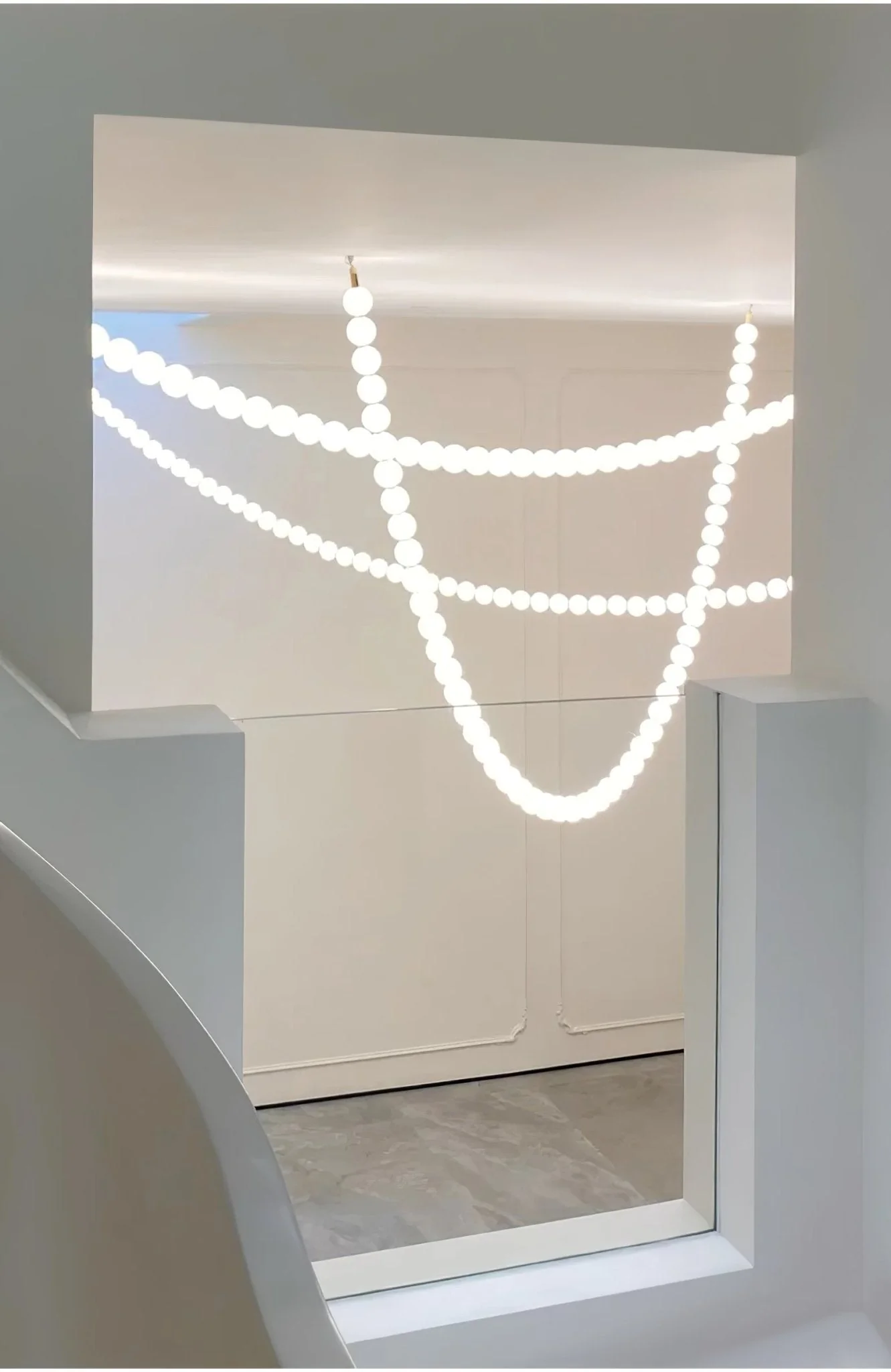 PearlCascade Glass Bead Chandelier - Image 30