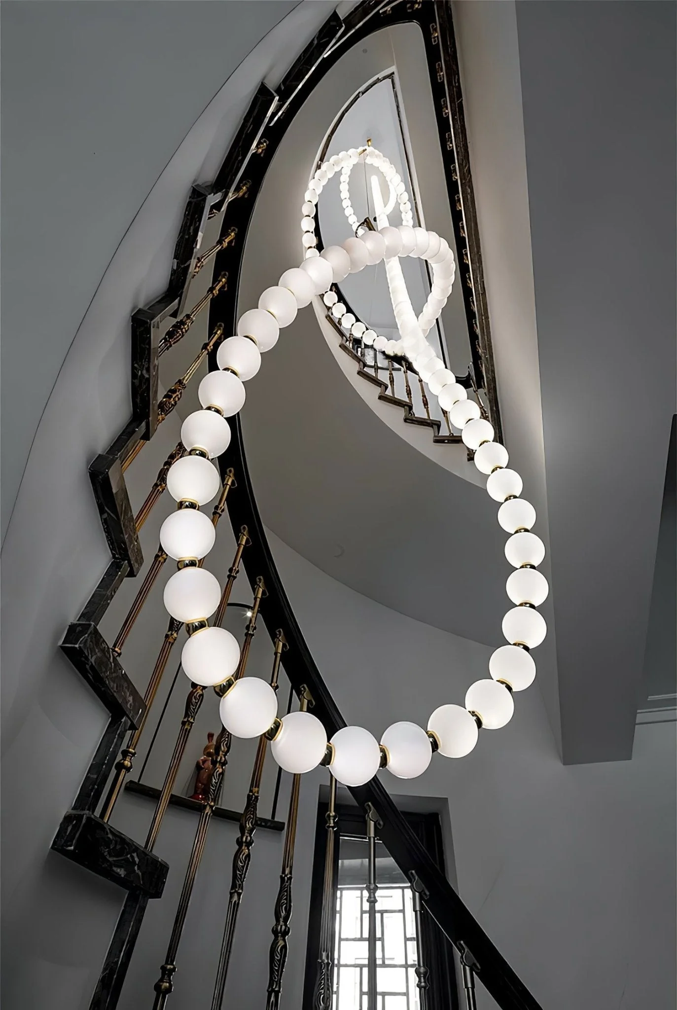 PearlCascade Glass Bead Chandelier - Image 31