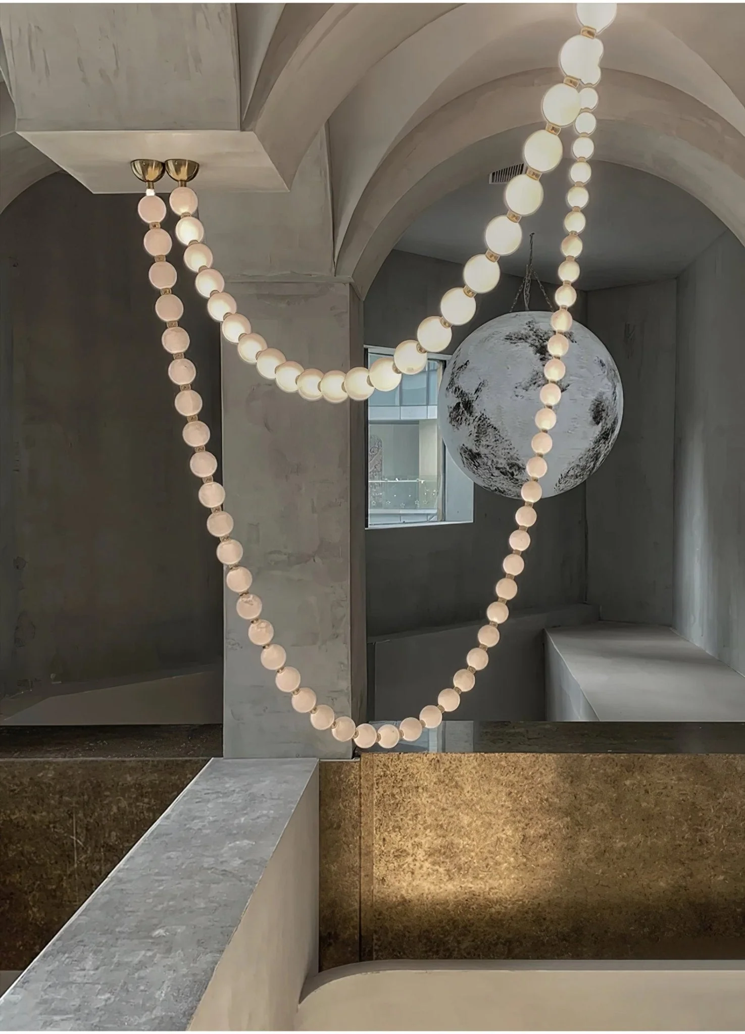 PearlCascade Glass Bead Chandelier - Image 38