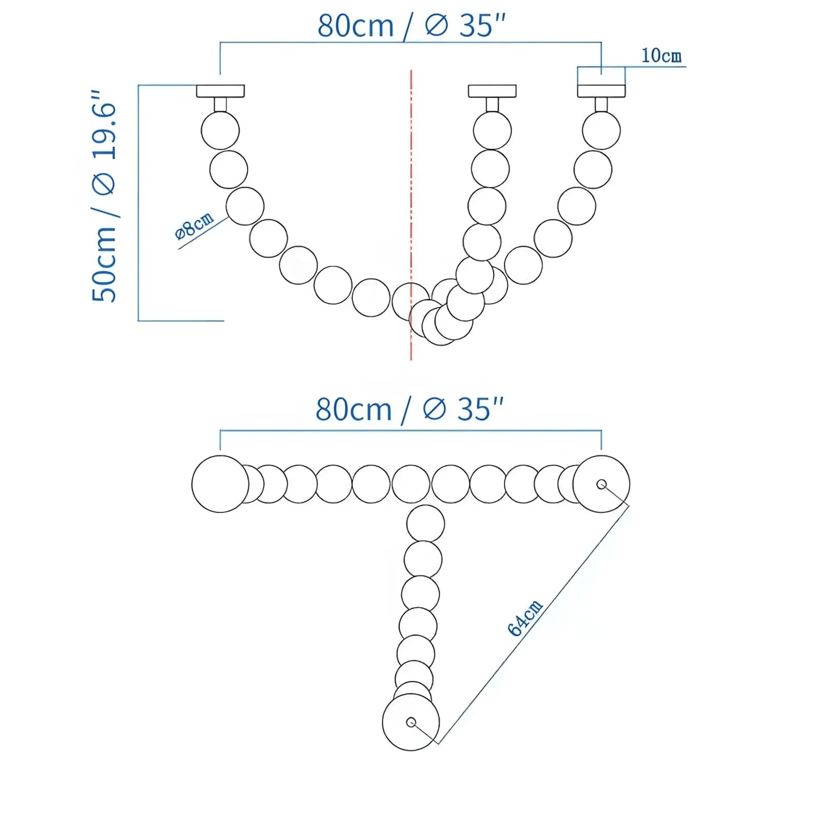 PearlCascade Glass Bead Chandelier - Image 48