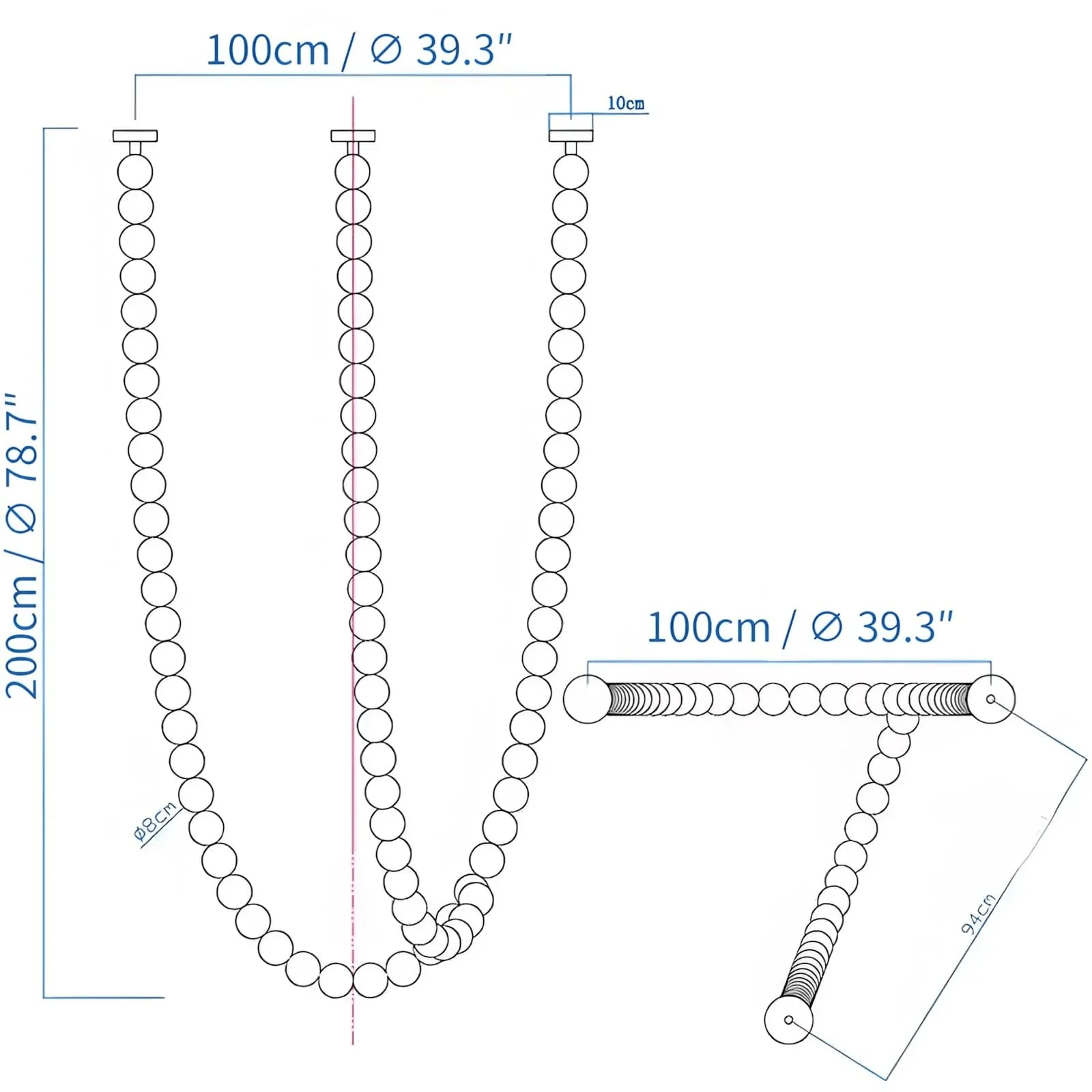 PearlCascade Glass Bead Chandelier - Image 51