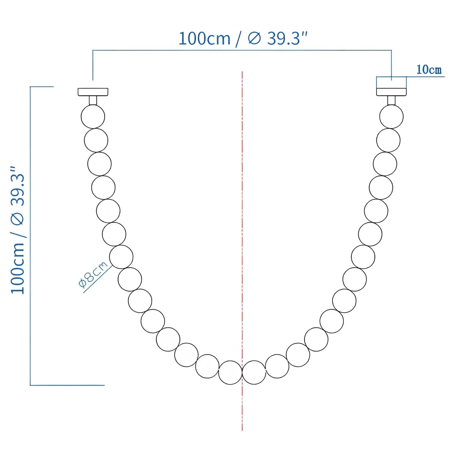 PearlCascade Glass Bead Chandelier - Image 7