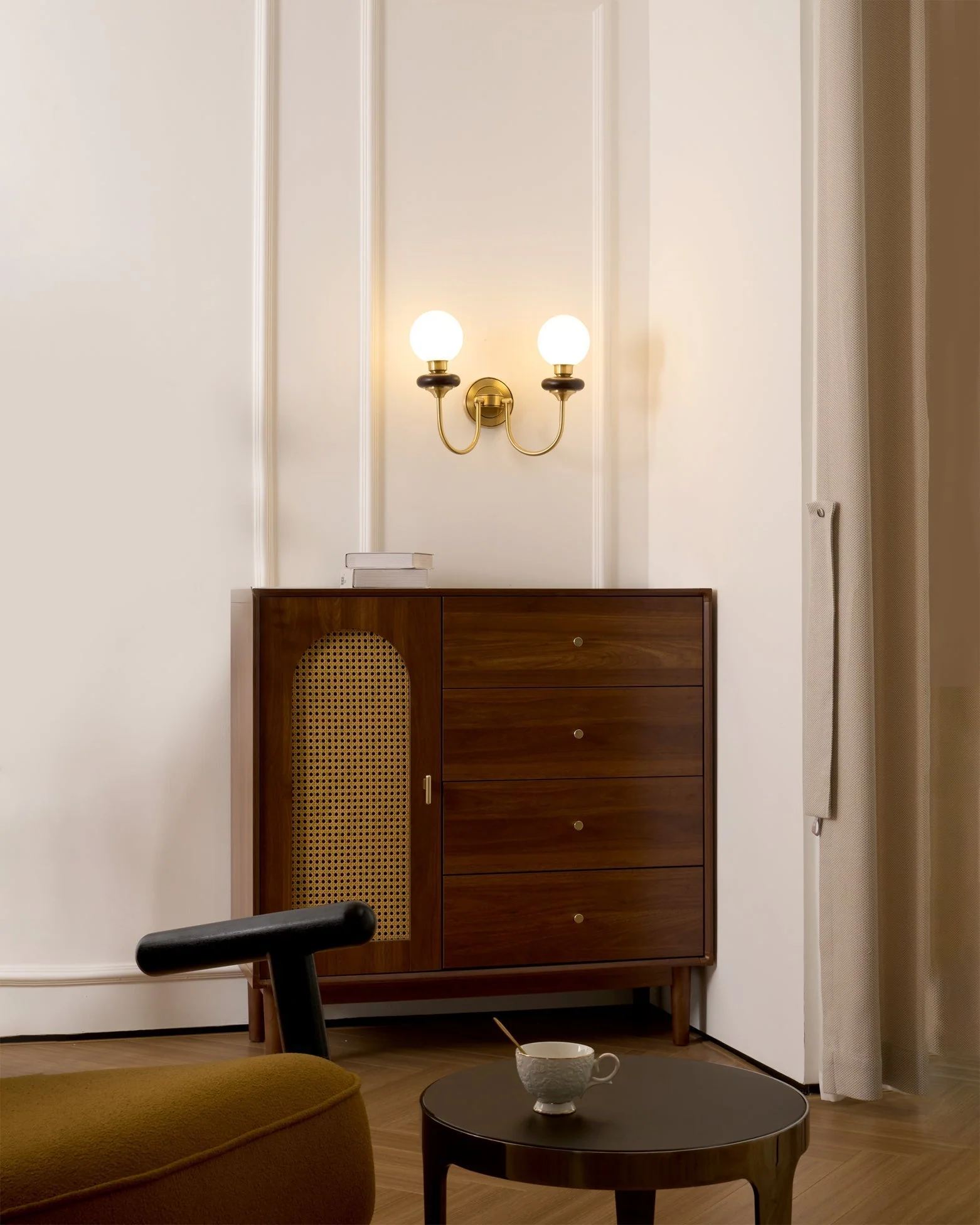 Perry Wall Lamp Premium Nordic Art Walnut Glass - Image 11