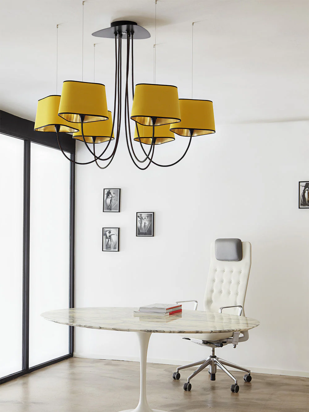 Petit Contemporary Fabric Chandelier - Image 11