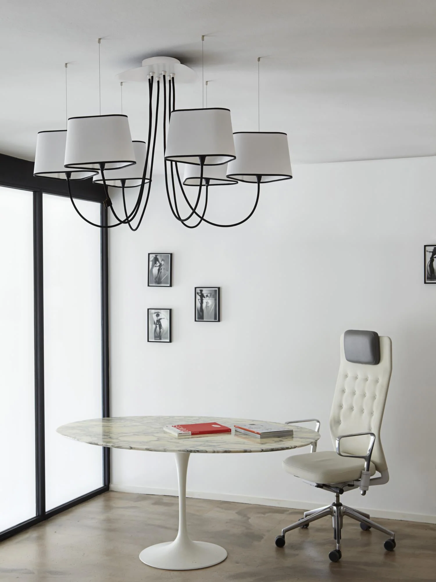 Petit Contemporary Fabric Chandelier - Image 12