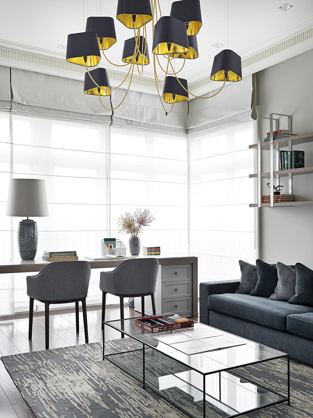 Petit Contemporary Fabric Chandelier - Image 13