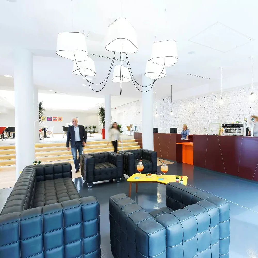 Petit Contemporary Fabric Chandelier - Image 6