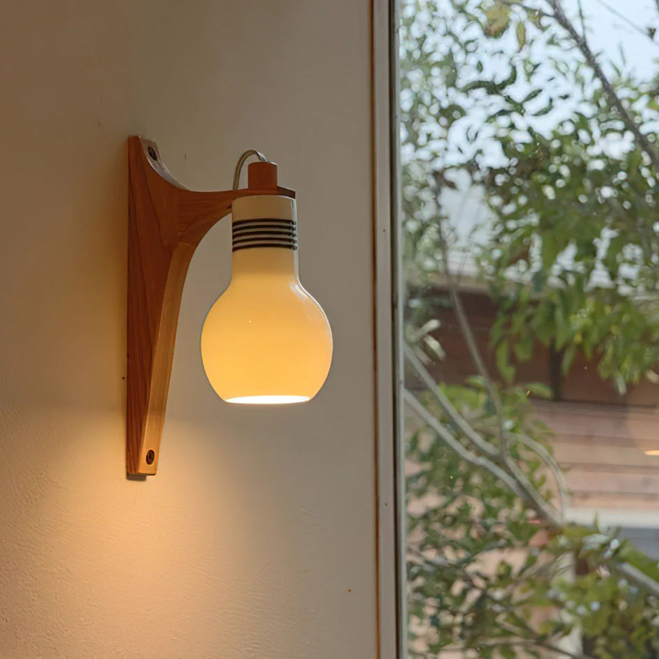 Picle Farmhouse Rubber Wood Wall Light - Image 3