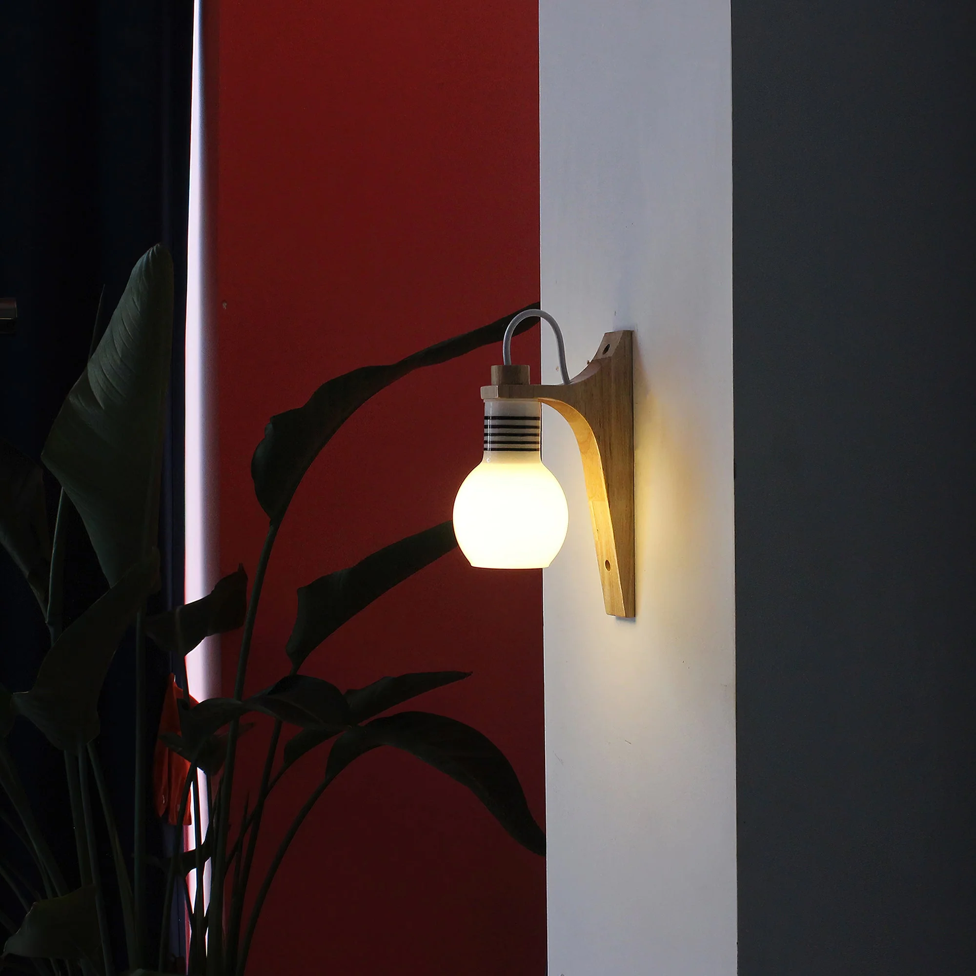 Picle Farmhouse Rubber Wood Wall Light - Image 7
