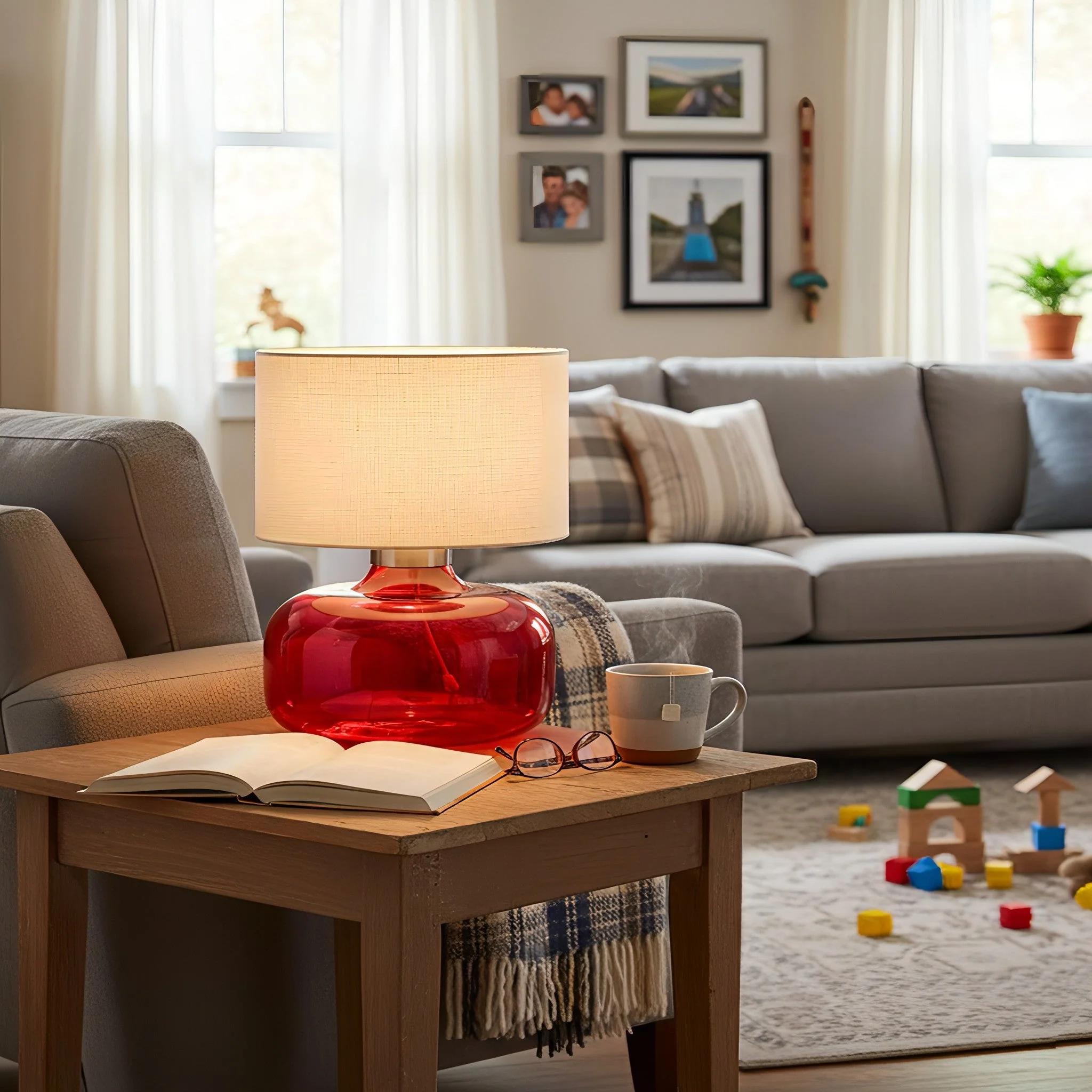 Pillowfort Modern Glass Table Lamp - Image 5