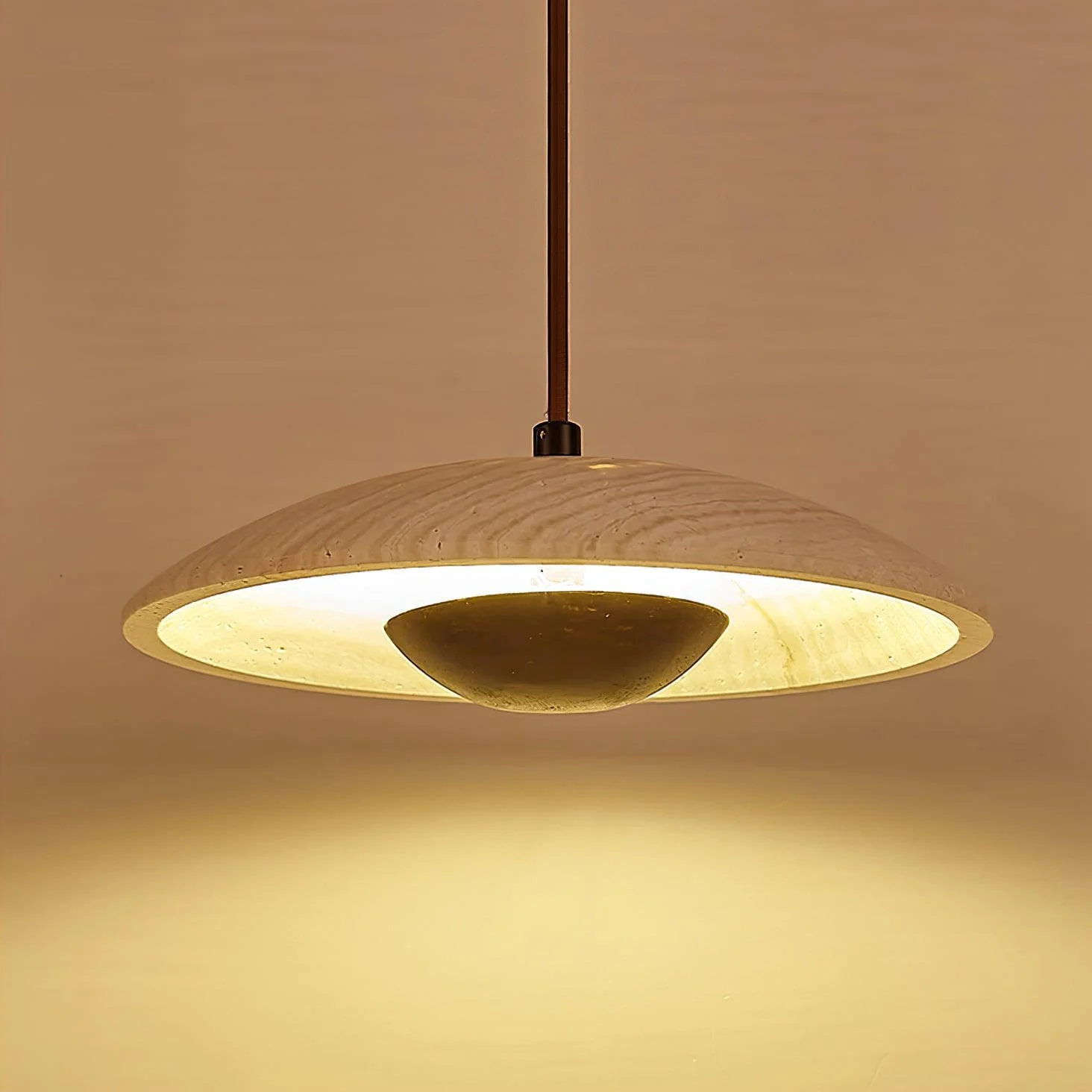 Plate Wabi-Sabi Travertine Pendant Light - Image 10
