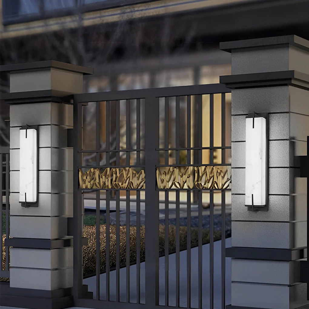 Pleasure Rectangular LED Modern Resin Outdoor Sconce Light - Image 2