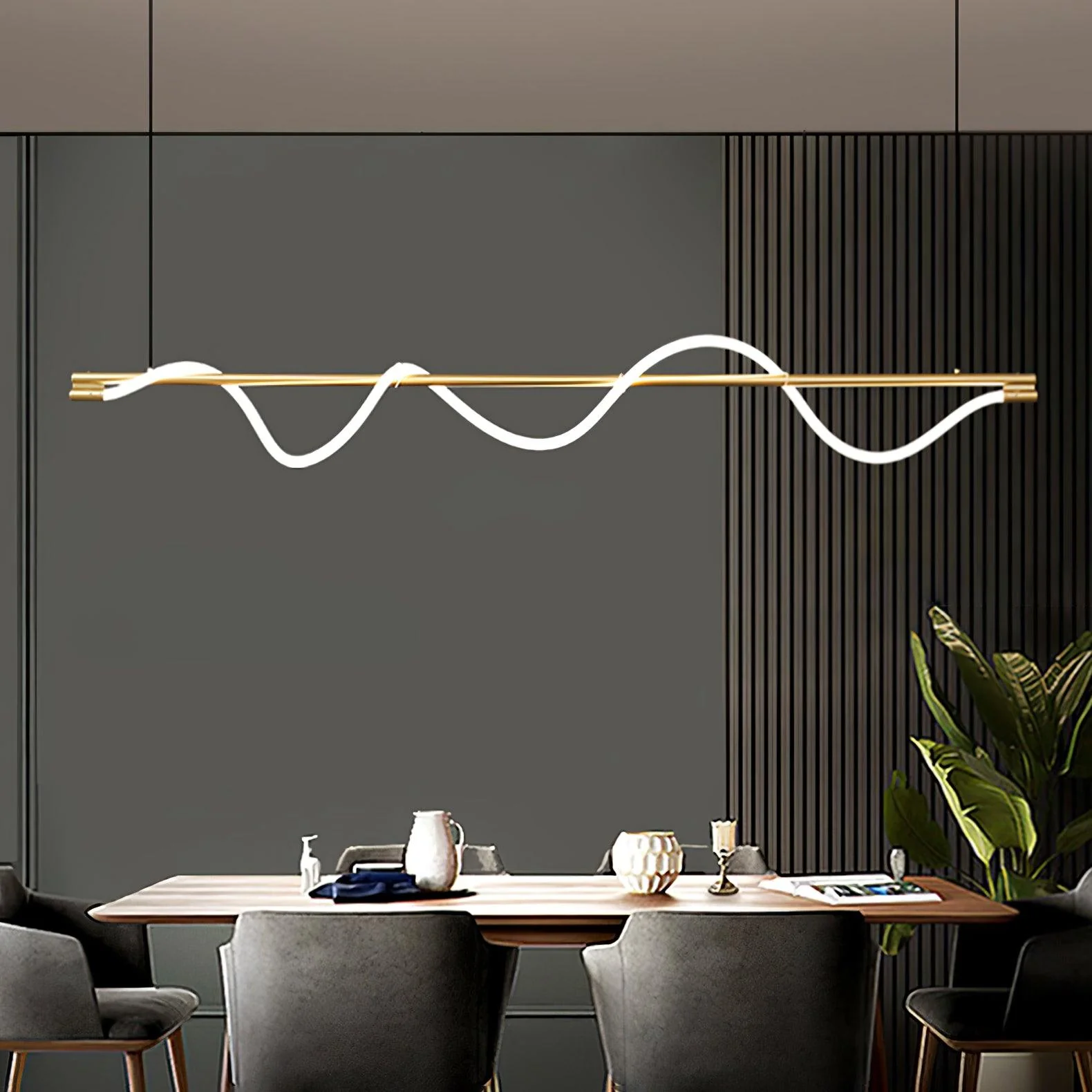 Pulse Minimalist Brass Pendant Lamp - Image 28