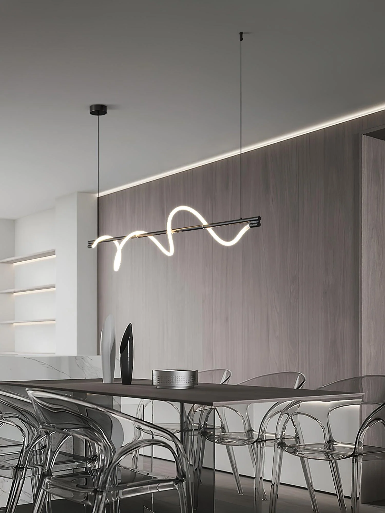 Pulse Minimalist Brass Pendant Lamp - Image 3