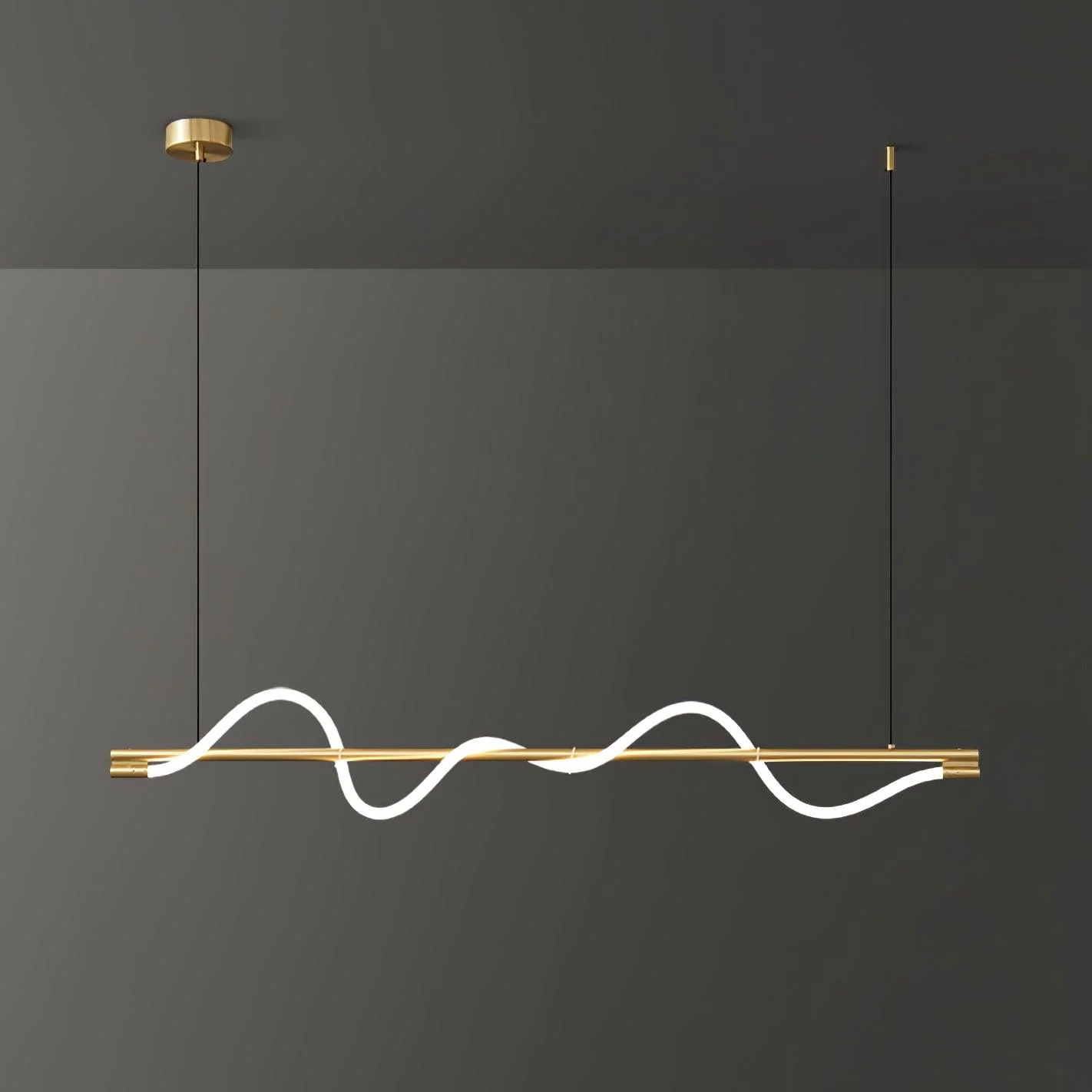 Pulse Minimalist Brass Pendant Lamp - Image 38