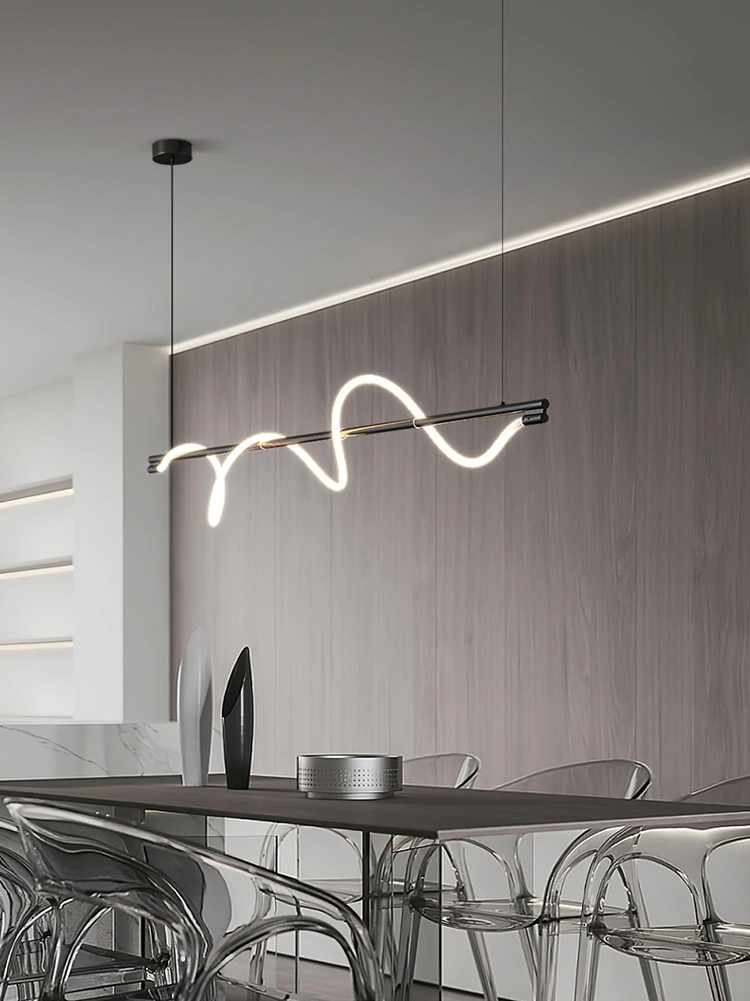 Pulse Minimalist Brass Pendant Lamp - Image 43