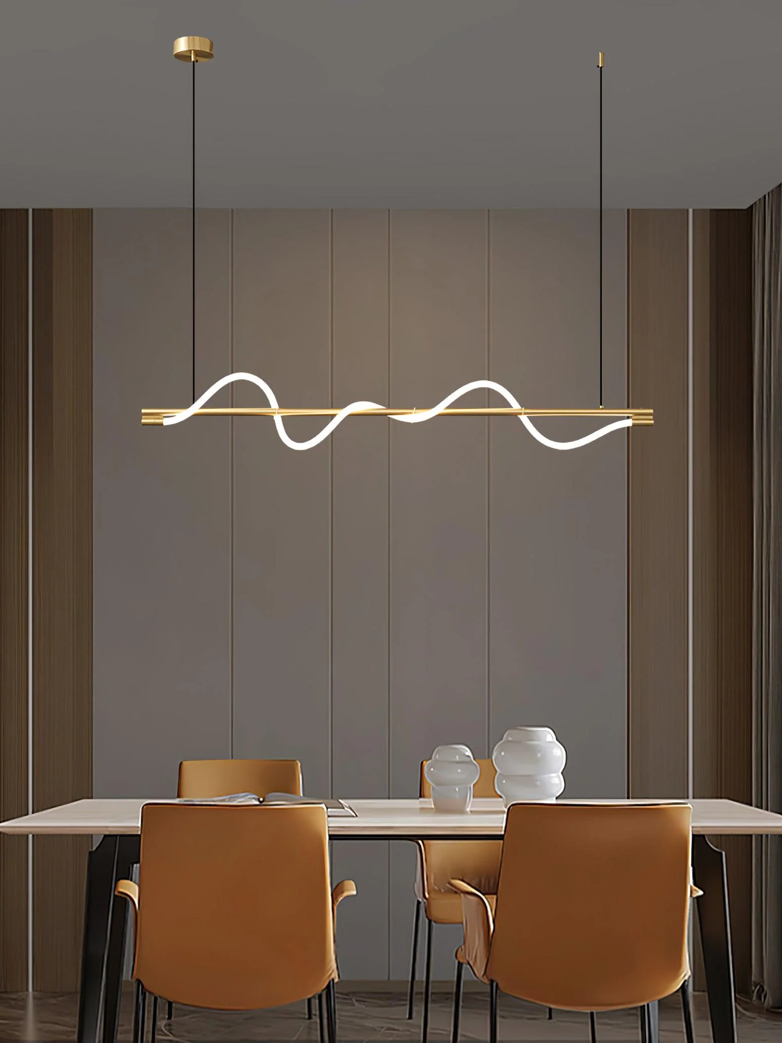 Pulse Minimalist Brass Pendant Lamp - Image 44