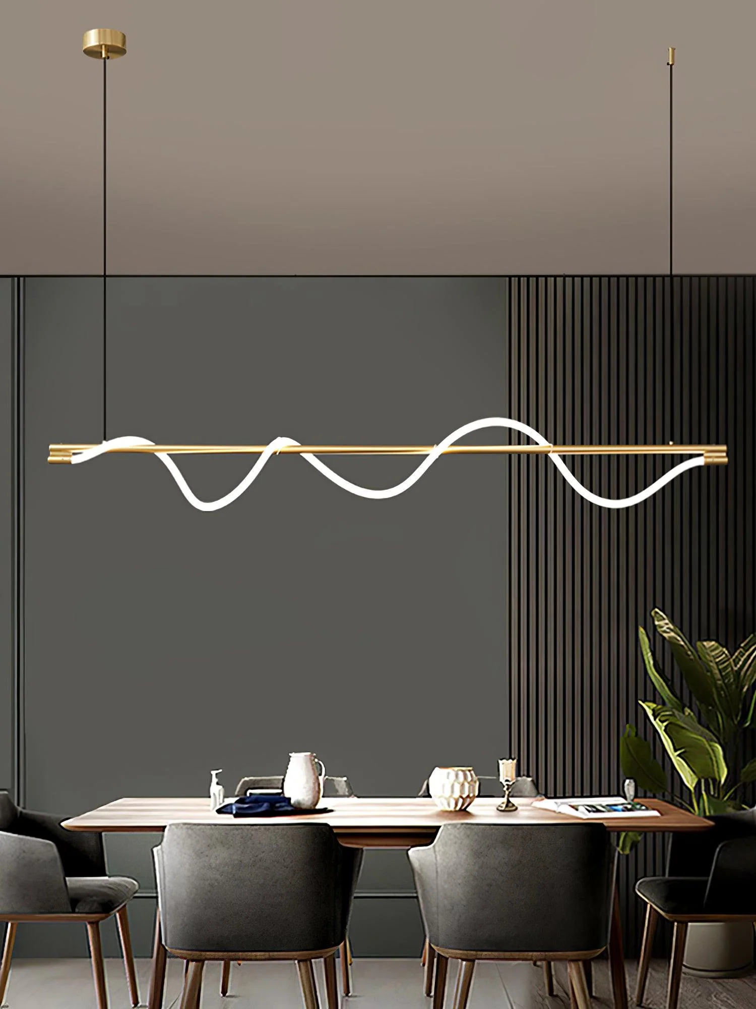 Pulse Minimalist Brass Pendant Lamp - Image 49