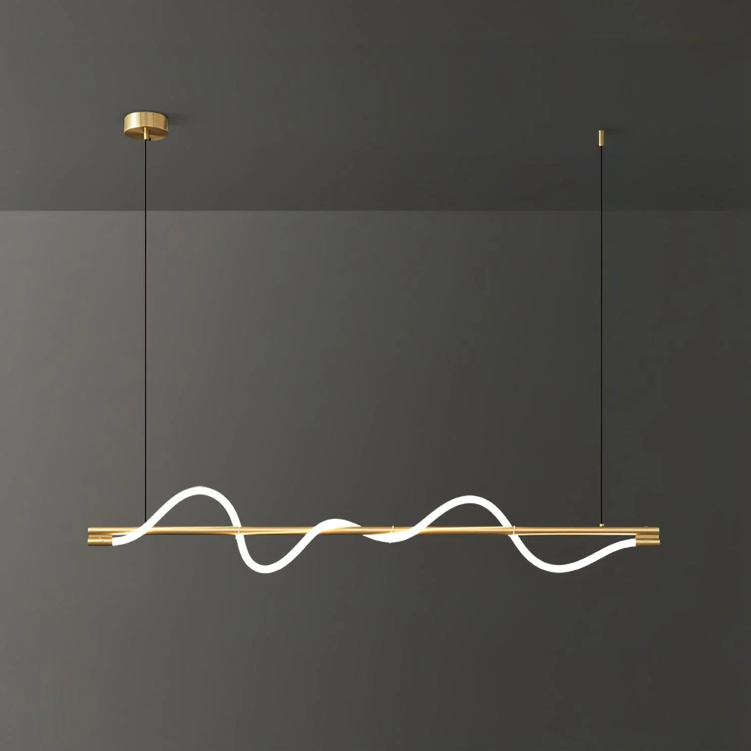 Pulse Minimalist Brass Pendant Lamp - Image 50