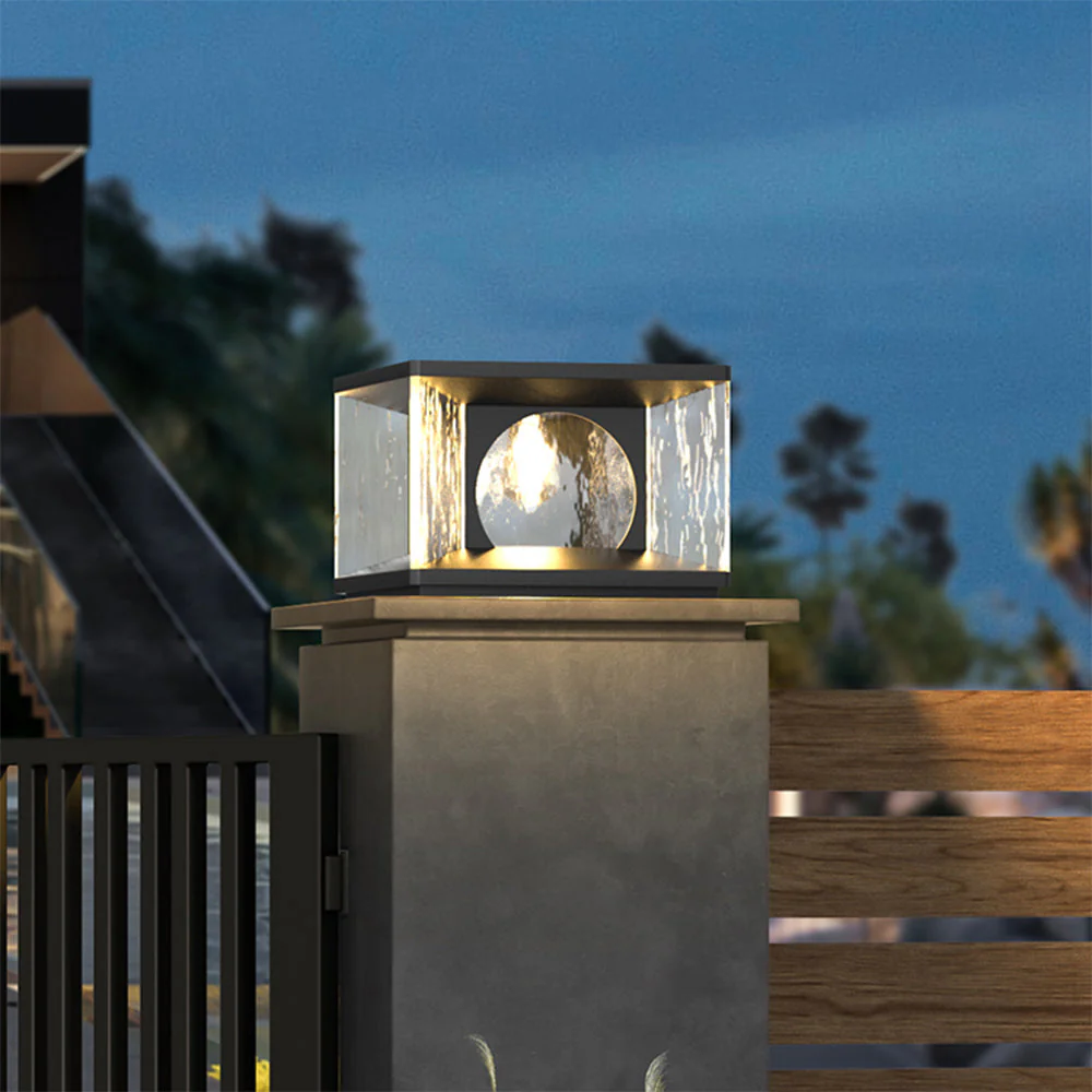 Ray Modern Glass Outdoor Pillar Light - Image 7