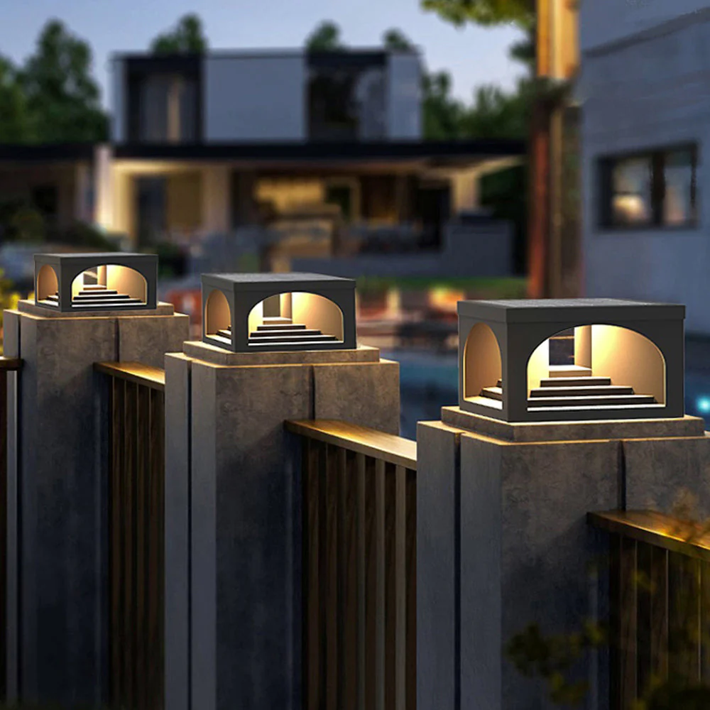 Ray Modern Solar Outdoor Pier-Mount Pillar Light - Image 2