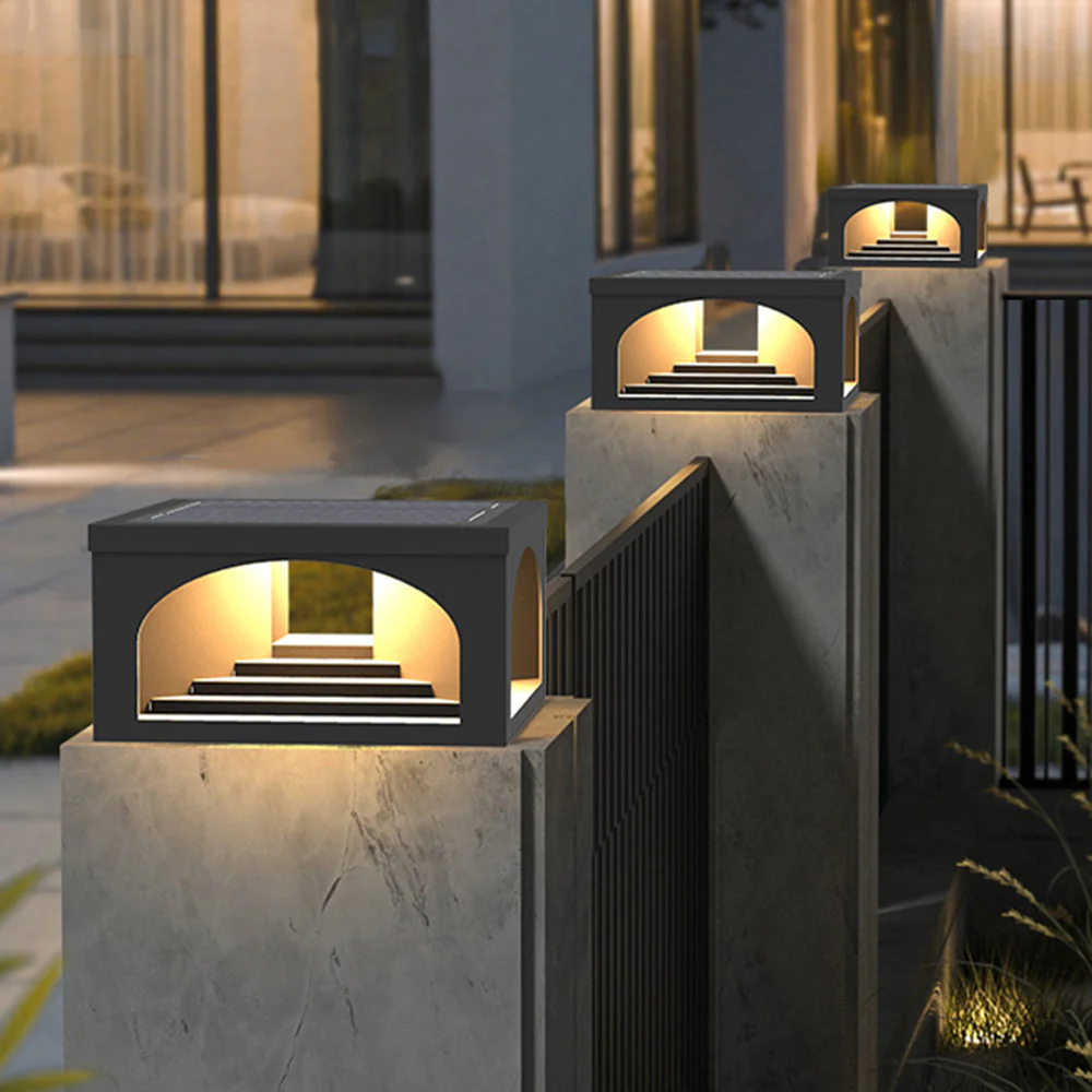 Ray Modern Solar Outdoor Pier-Mount Pillar Light - Image 3