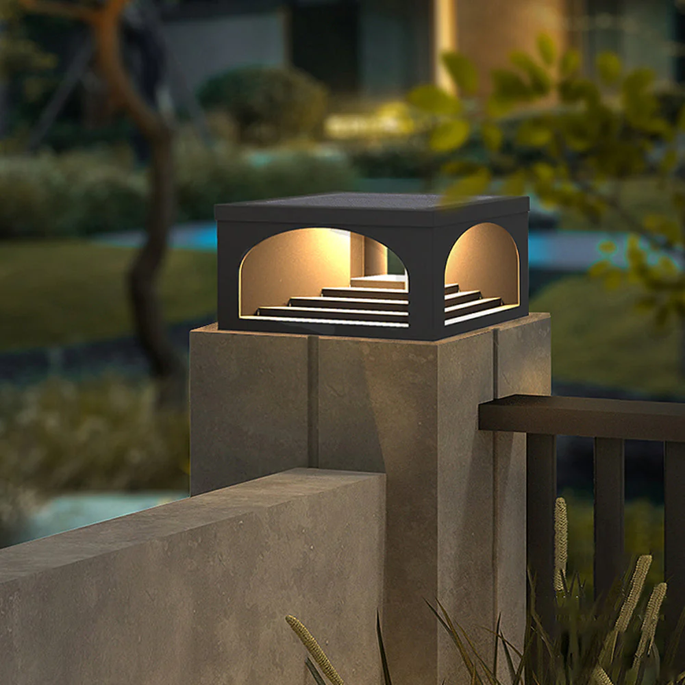 Ray Modern Solar Outdoor Pier-Mount Pillar Light - Image 5