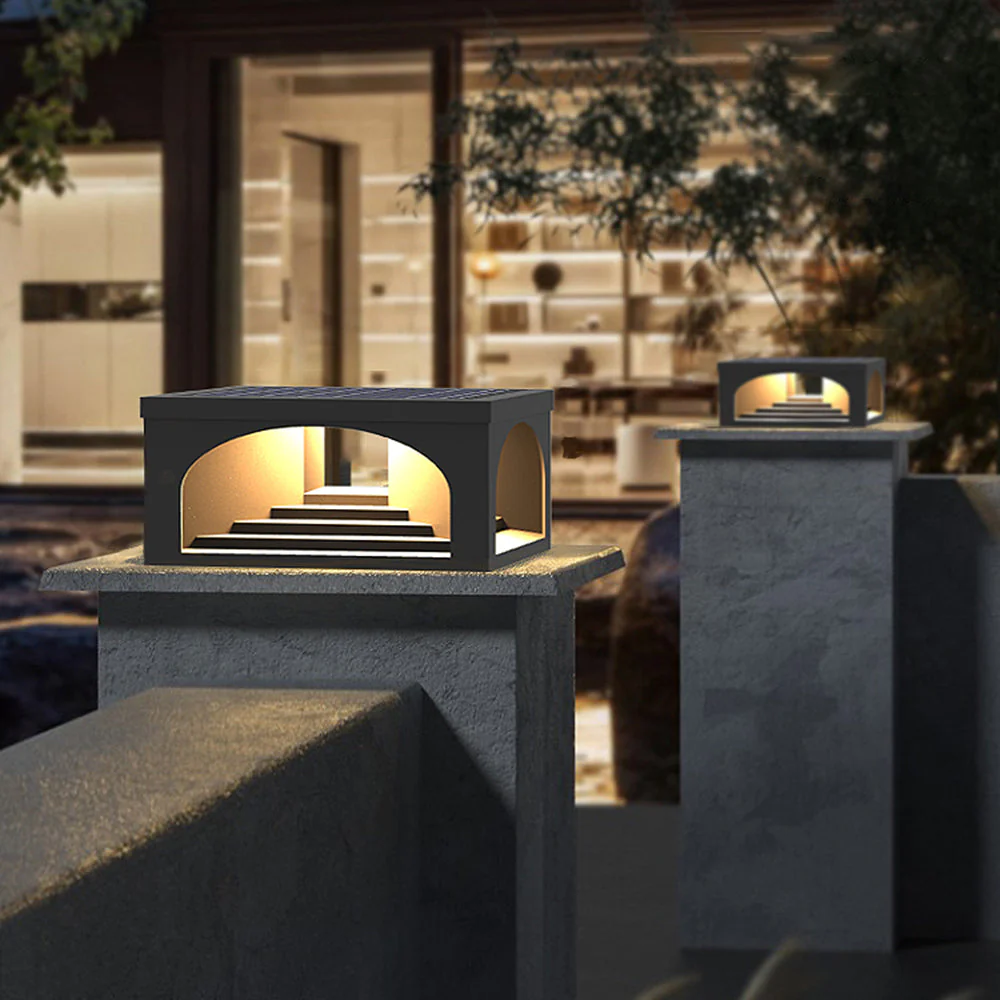Ray Modern Solar Outdoor Pier-Mount Pillar Light - Image 6