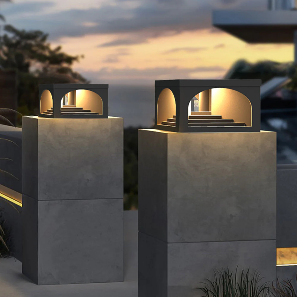 Ray Modern Solar Outdoor Pier-Mount Pillar Light - Image 7