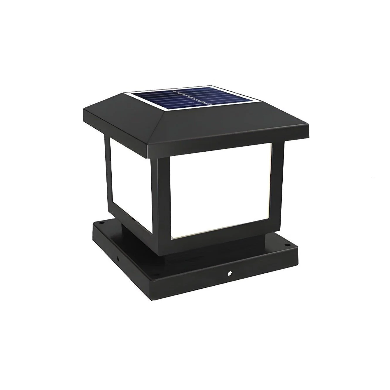 Ray Pavilion-style Square Solar Outdoor Post Light - Image 12