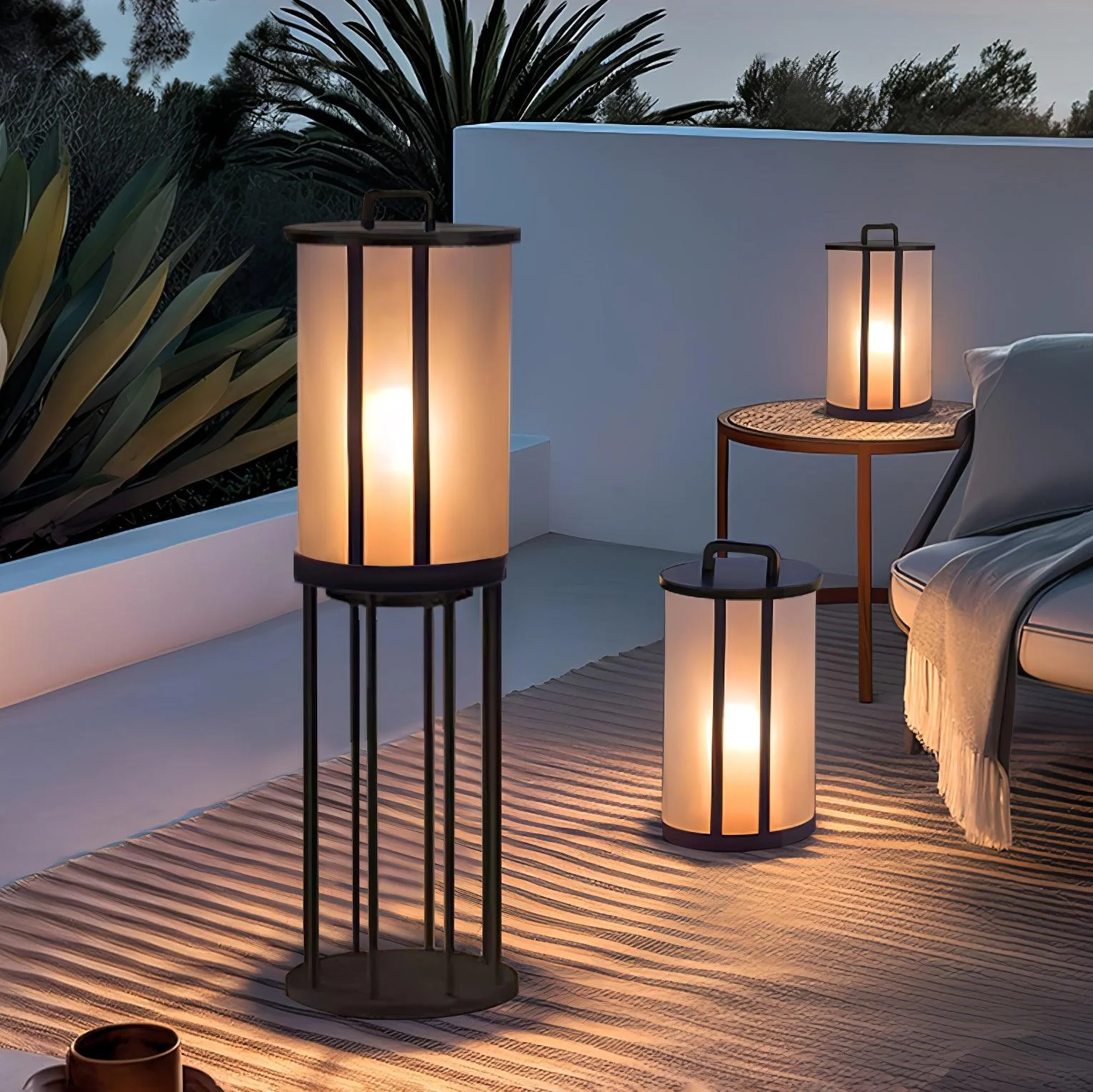 Ray Round Pillar Lantern Outdoor Light - Image 26