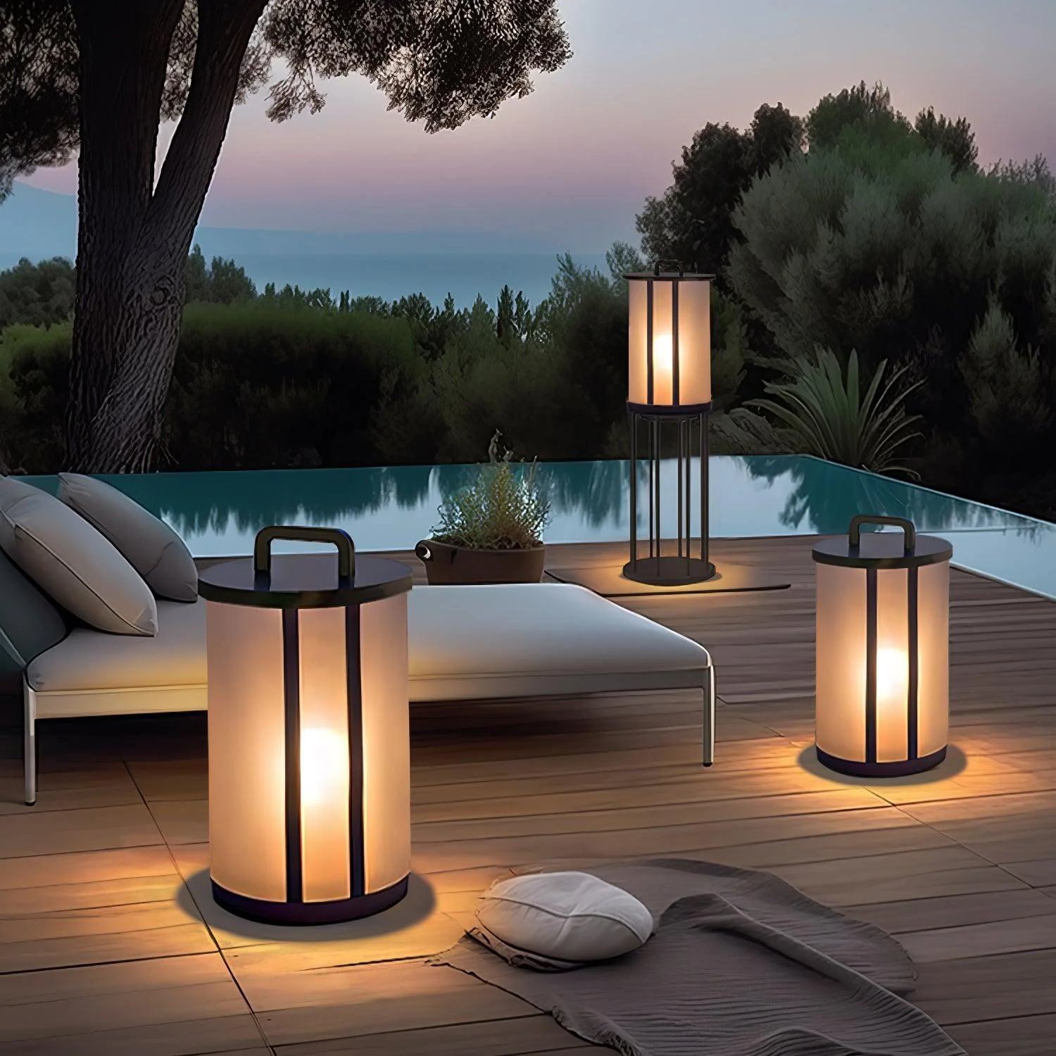 Ray Round Pillar Lantern Outdoor Light - Image 27