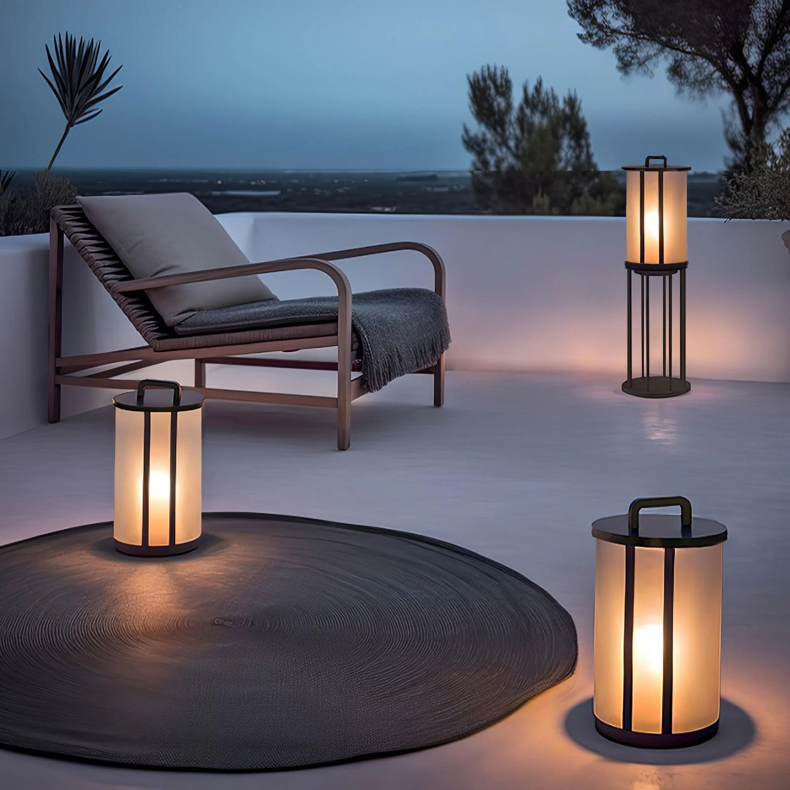 Ray Round Pillar Lantern Outdoor Light - Image 32
