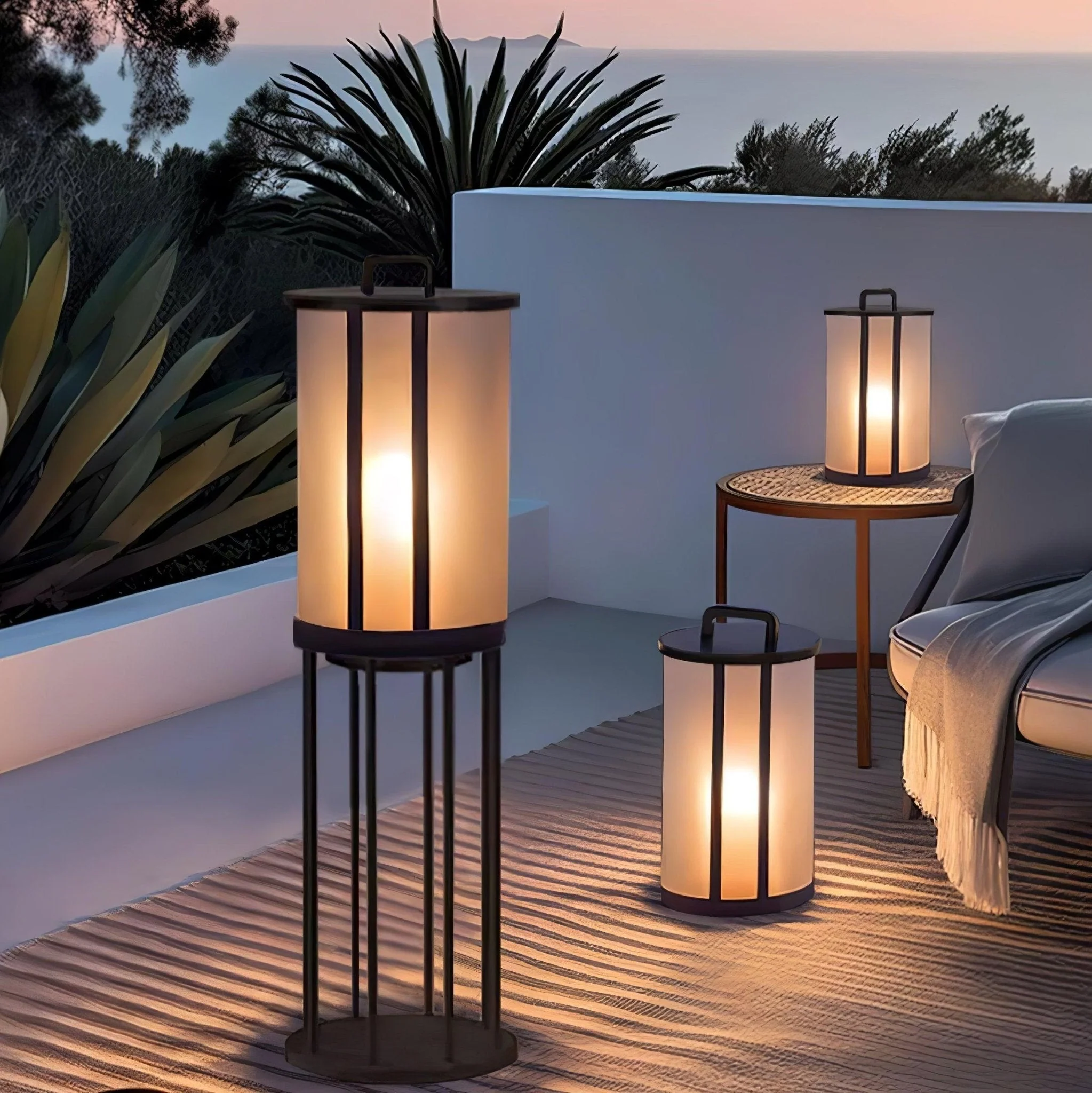 Ray Round Pillar Lantern Outdoor Light - Image 5