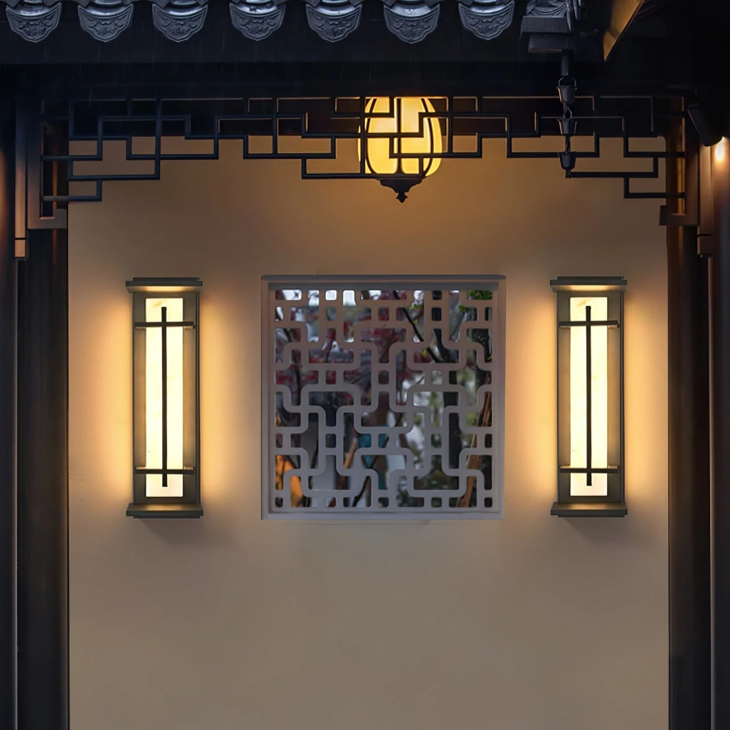 Square Outdoor Wall Light  Imitation Alabaster Waterproof - Image 29