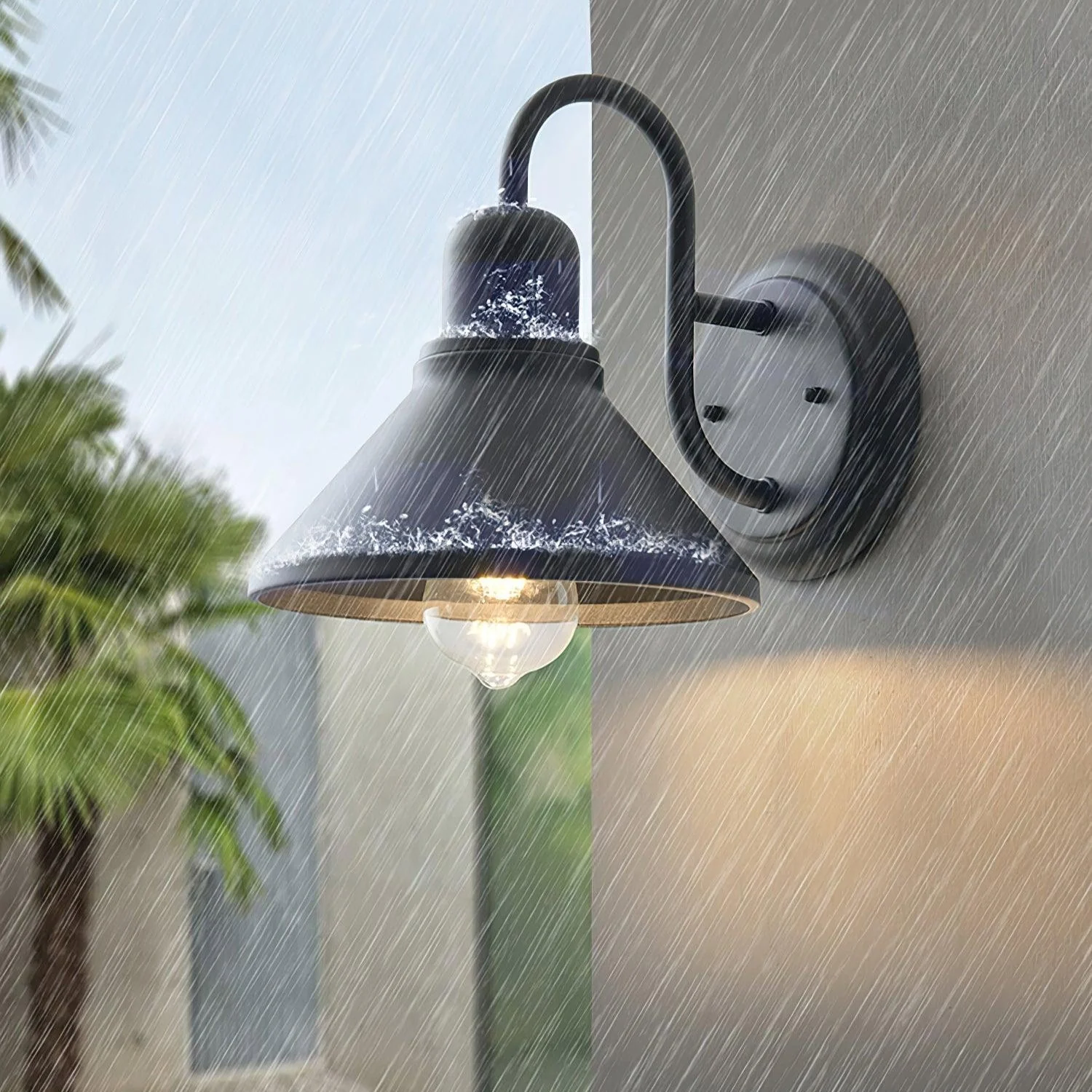 Ray Vintage Cone-shaped Ourdoor Wall Lamp - Image 2