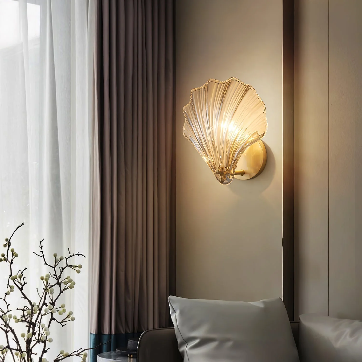 Respected Premium Elegance Brass Glass Wall Light - Image 16