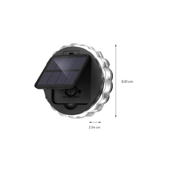 Rex Round LED Art Solar Plastic Outdoor Wall Sconce - Image 6