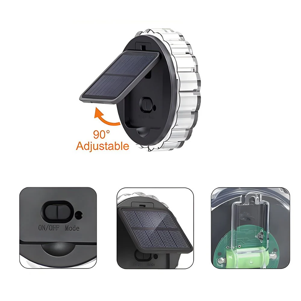 Rex Round LED Art Solar Plastic Outdoor Wall Sconce - Image 7