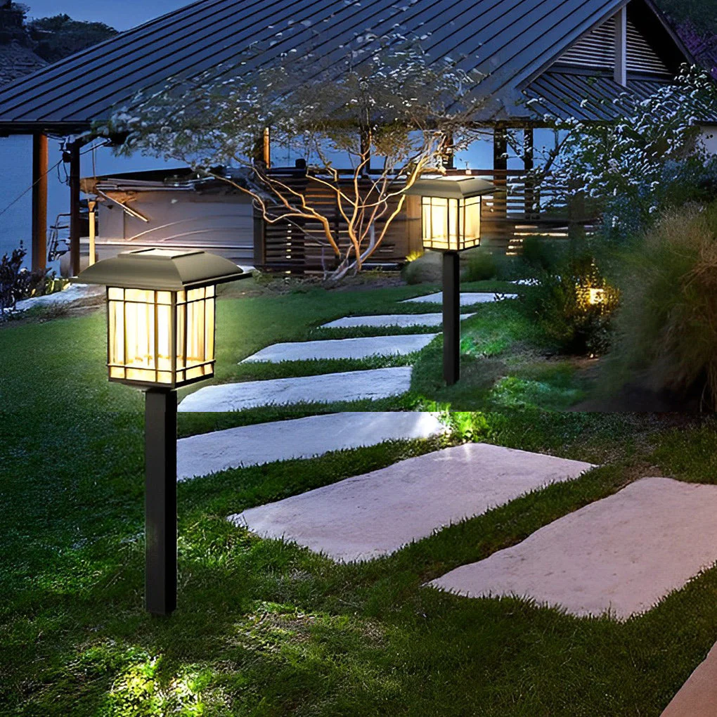 Ridley Vintage-Modern Square ABS Outdoor Lawn Lights - Image 10