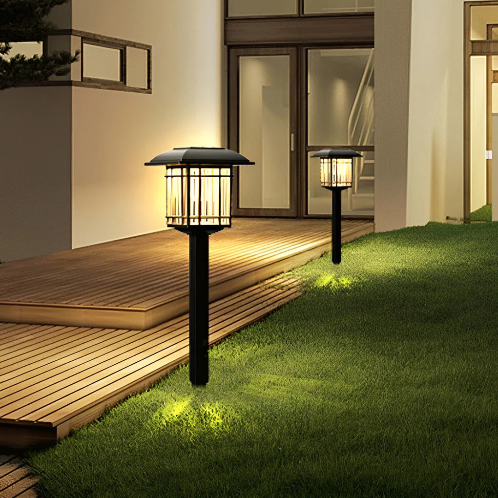 Ridley Vintage-Modern Square ABS Outdoor Lawn Lights - Image 11