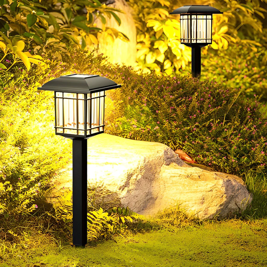 Ridley Vintage-Modern Square ABS Outdoor Lawn Lights - Image 5