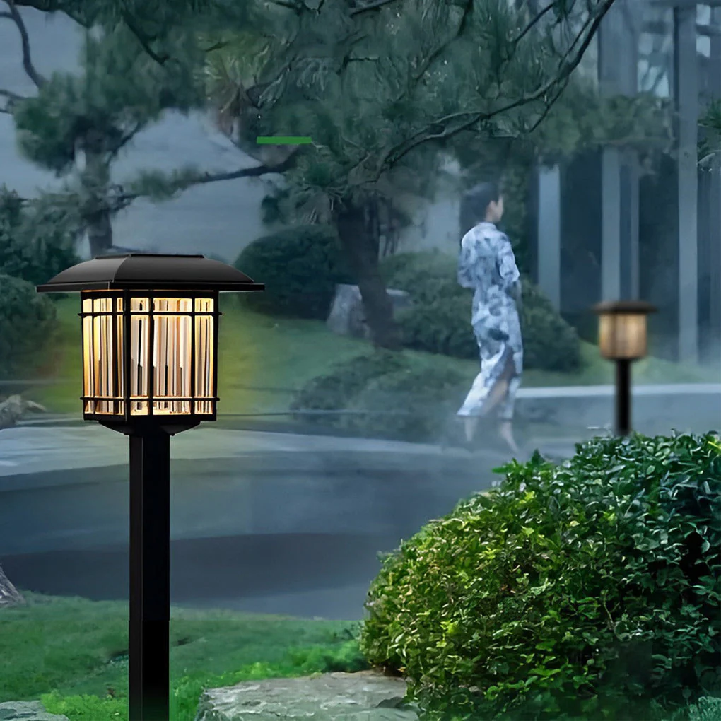 Ridley Vintage-Modern Square ABS Outdoor Lawn Lights - Image 8