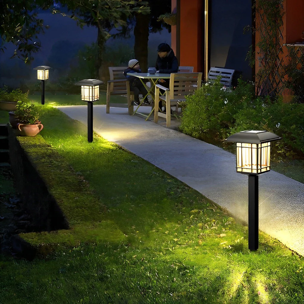 Ridley Vintage-Modern Square ABS Outdoor Lawn Lights - Image 9