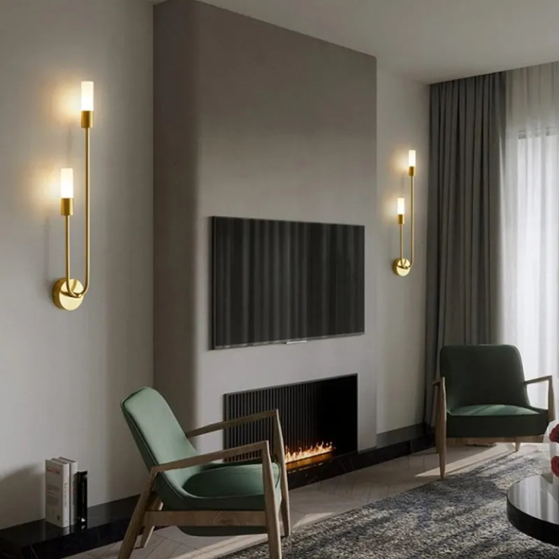 Rime Modern Wall Sconce for Bedeside Gold 2 PCS - Image 6
