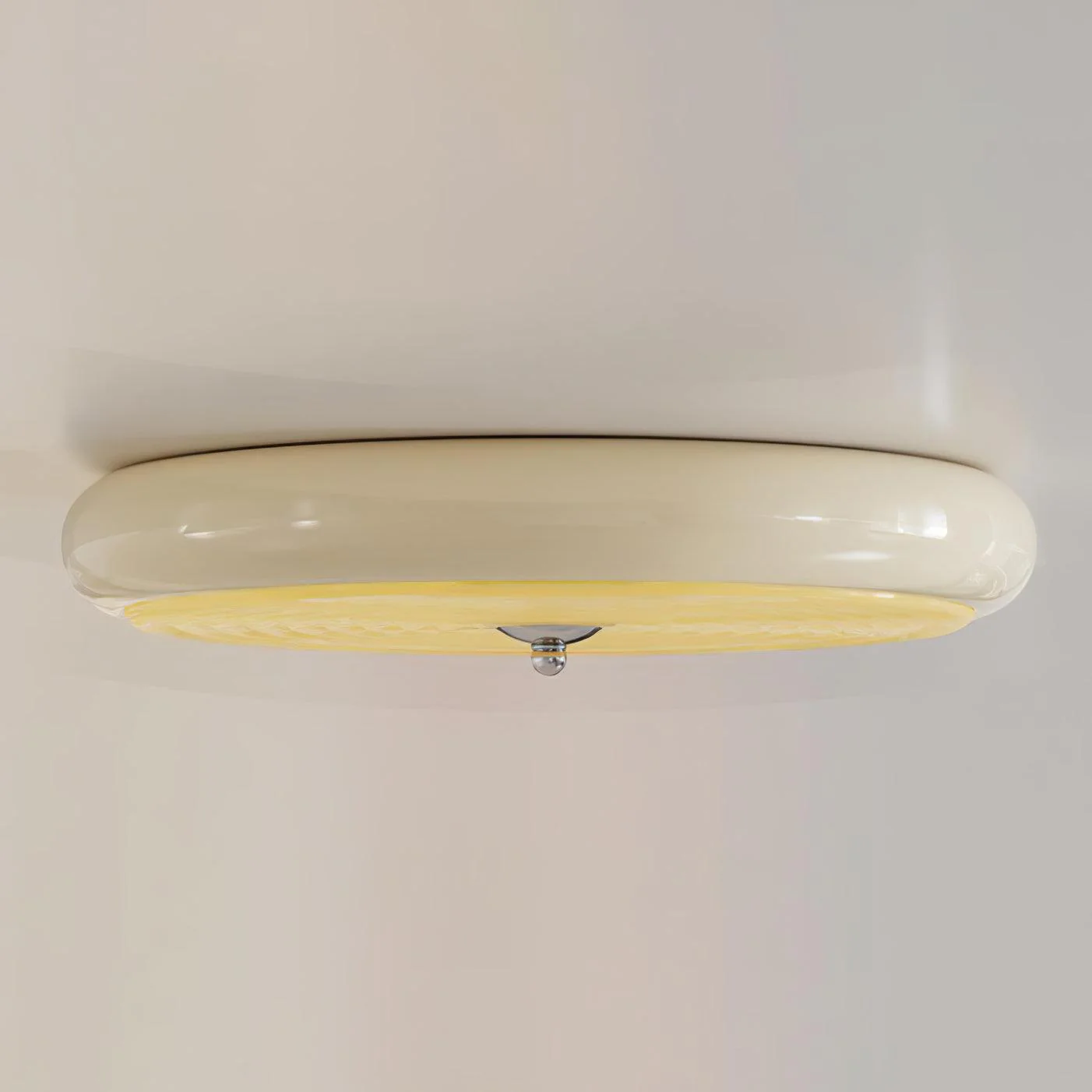 Utheara Modern Minimalist Ripple Cream Glass Ceiling Lamp - Image 21