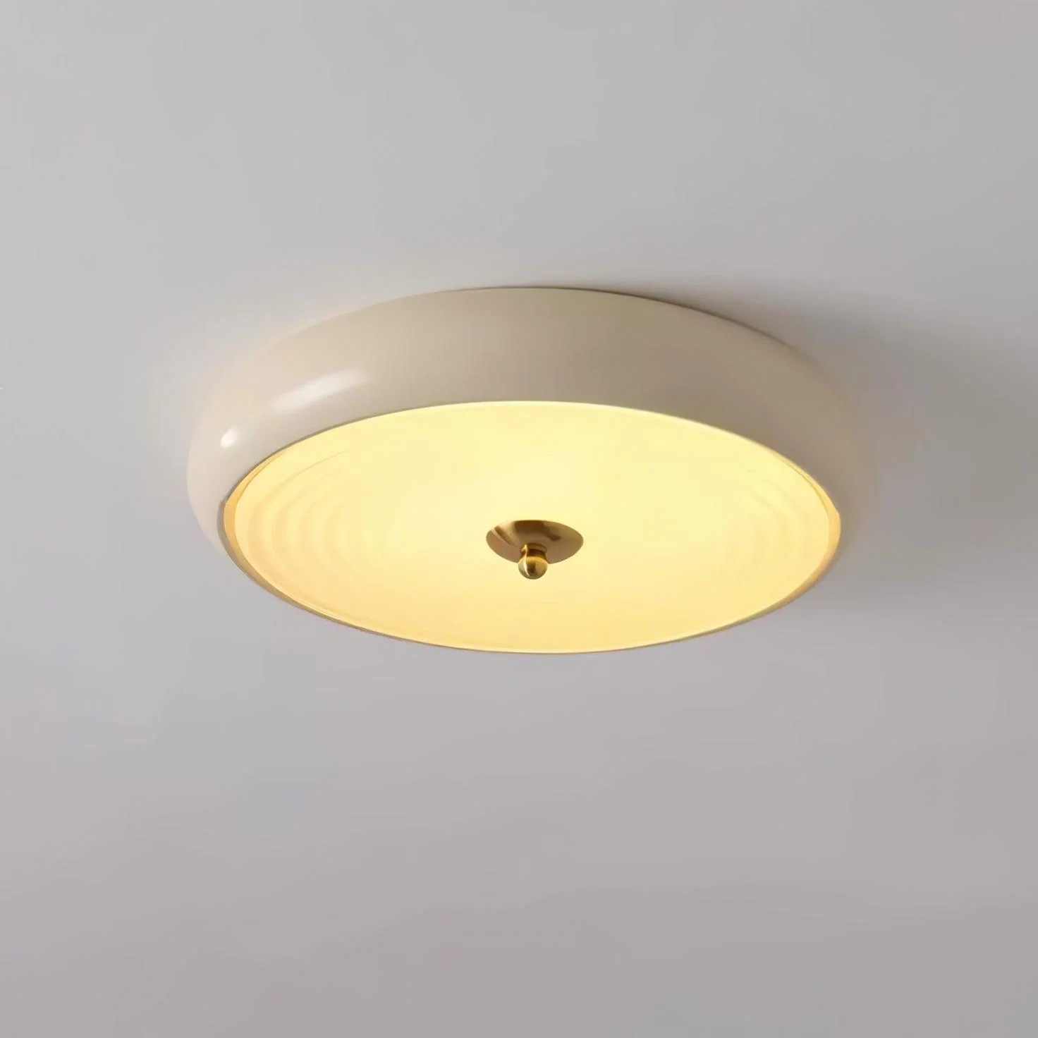 Utheara Modern Minimalist Ripple Cream Glass Ceiling Lamp - Image 25