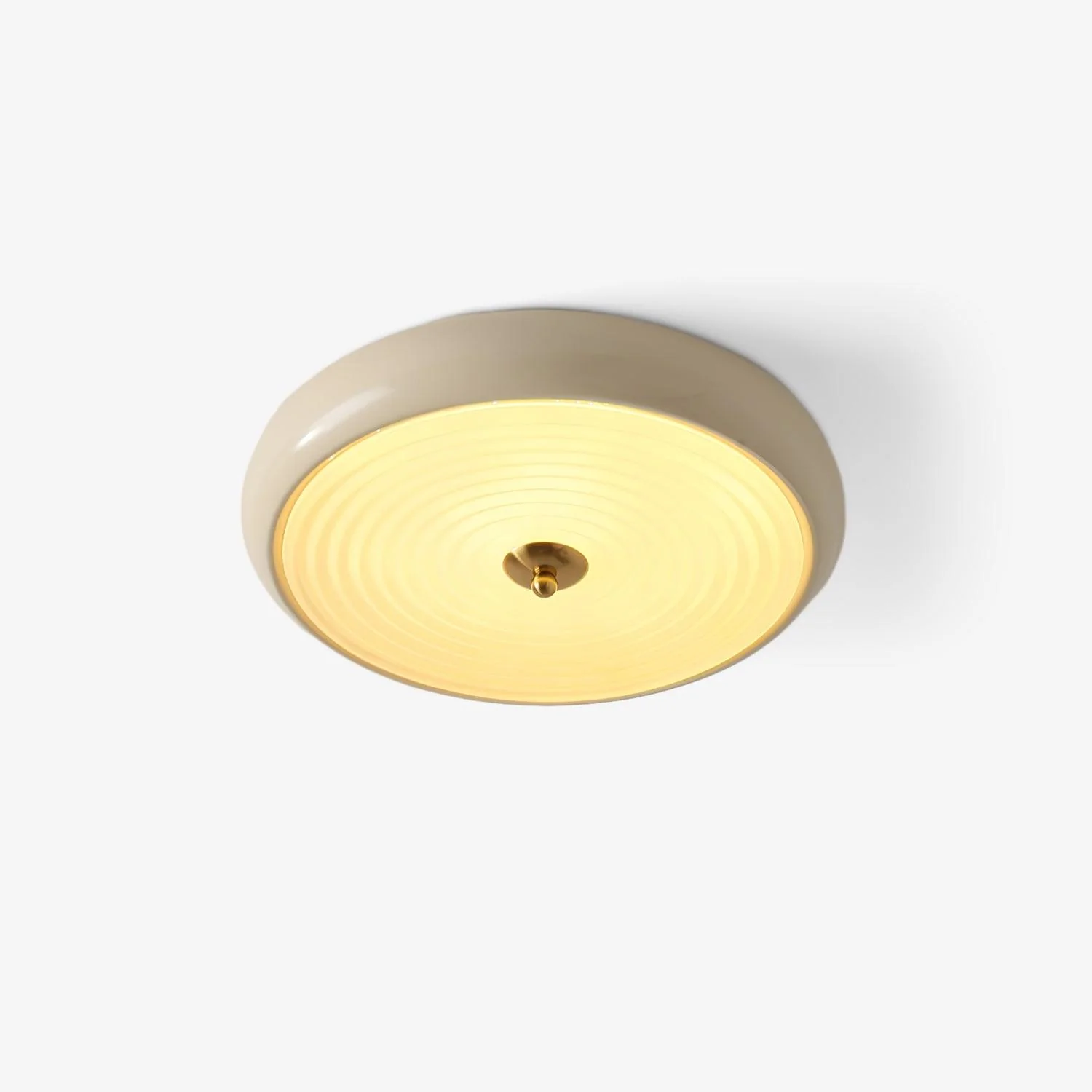 Utheara Modern Minimalist Ripple Cream Glass Ceiling Lamp - Image 5