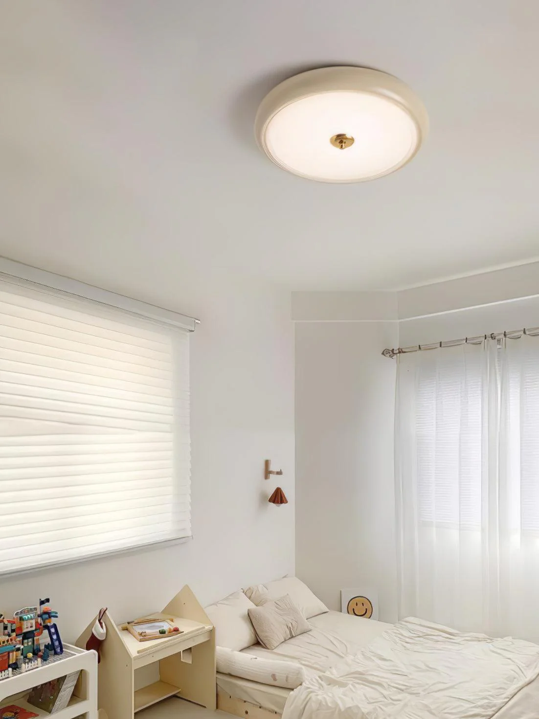 Utheara Modern Minimalist Ripple Cream Glass Ceiling Lamp - Image 8