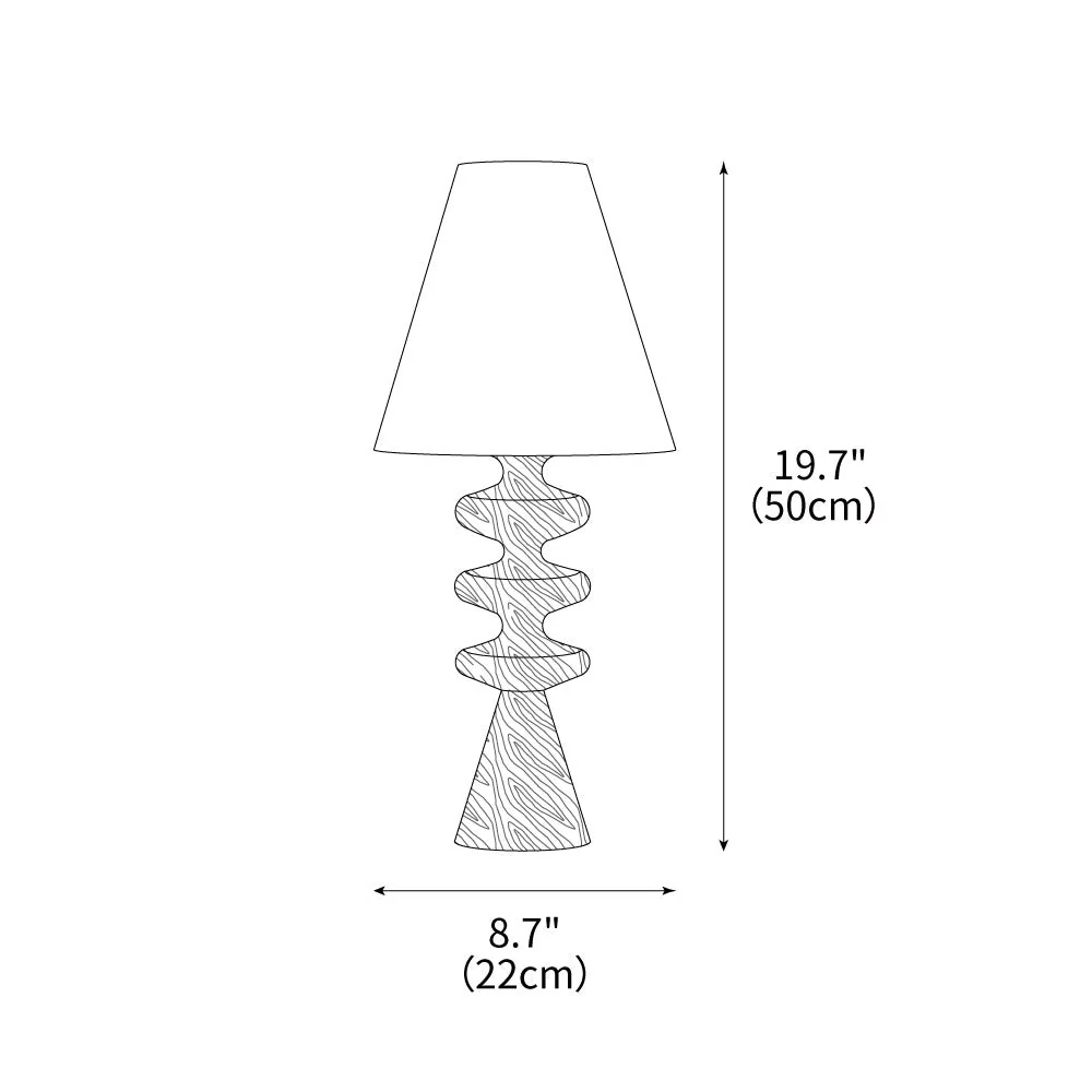 Ripple Sculptural Wood Table Light - Image 3